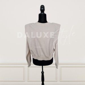 Buffalo David Bitton Women's Indiana Padded-shoulder Sweatshirt In Cream